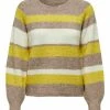 JDY GESTREIFTER - Pullover - Sand/white/yellow