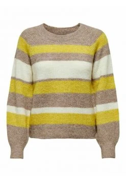 JDY GESTREIFTER - Pullover - Sand/white/yellow