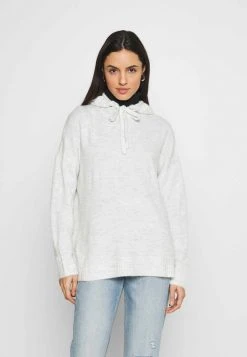 JDYELANOR HOOD - Pullover - White/melange