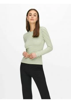 JDY OBERTEIL GESTREIFTES - Pullover - Basil -JDY Soldes Magasin 99f400bfb9334831b3ced9b694b22b53