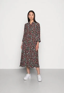 JDY MUNTE ABOVE CALF DRESS - Robe Chemise - Black Vibrant Multicolor