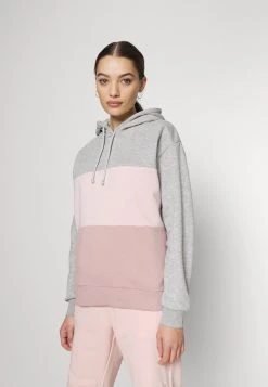 JDYLINE LIFE BLOCK HOOD - Sweatshirt - Light Grey Melange