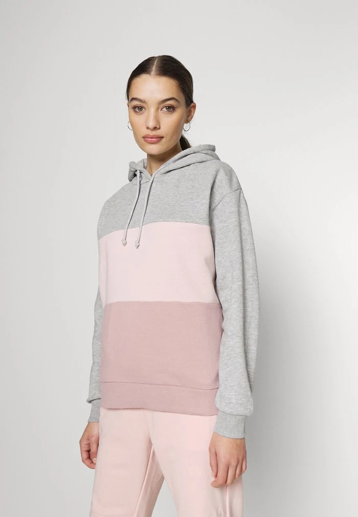 JDYLINE LIFE BLOCK HOOD - Sweatshirt - Light Grey Melange 1 JDYLINE LIFE BLOCK HOOD - Sweatshirt - Light Grey Melange