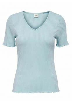 JDY V NECK - T-shirt Imprimé - Cashmere Blue