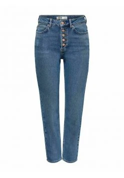 JDY HW BUTTON ANK - Jeans Fuselé - Medium Blue Denim