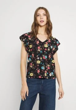 JDYGITTE SVANS V NECK - T-shirt Imprimé - Black