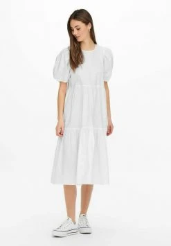 JDY Robe De Jour - White -JDY Soldes Magasin b6aad16ab1ba466f8a9f14024483b85b