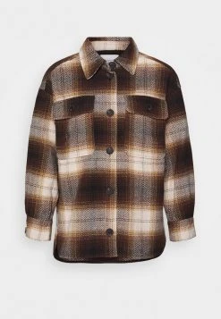 JDYTOBY CHECK SHIRT JACKET - Veste Légère - Chicory Coffee/oyster Gray