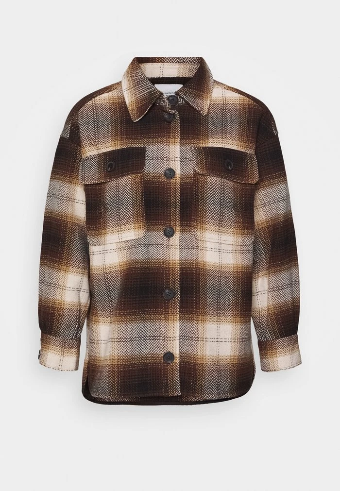 JDYTOBY CHECK SHIRT JACKET - Veste Légère - Chicory Coffee/oyster Gray 1 JDYTOBY CHECK SHIRT JACKET - Veste Légère - Chicory Coffee/oyster Gray