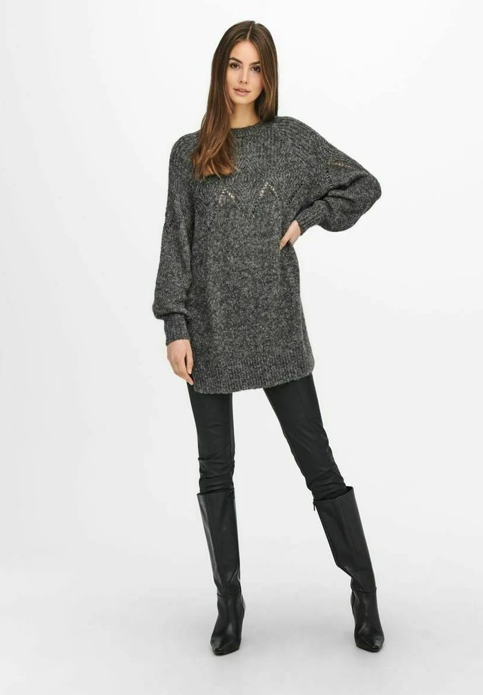 JDY LANGER SCHLITZDETAIL - Pullover - Dark Grey Melange 2 JDY LANGER SCHLITZDETAIL - Pullover - Dark Grey Melange – Image 2