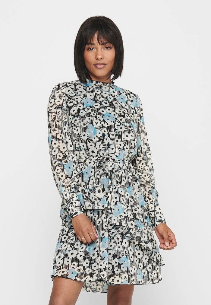 JDY MIT LANGEN ÄRMELN RÜSCHEN - Robe De Jour - Cloud Dancer 1 JDY MIT LANGEN ÄRMELN RÜSCHEN - Robe De Jour - Cloud Dancer