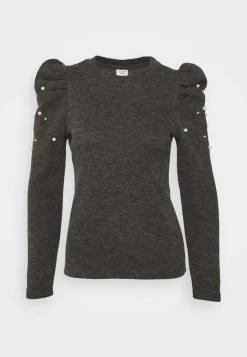 JDYMIE PEARL PUFF SLEEVE - Pullover - Dark Grey Melange