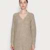 JDYWENDY V NECK DRESS - Robe Pull - Taupe