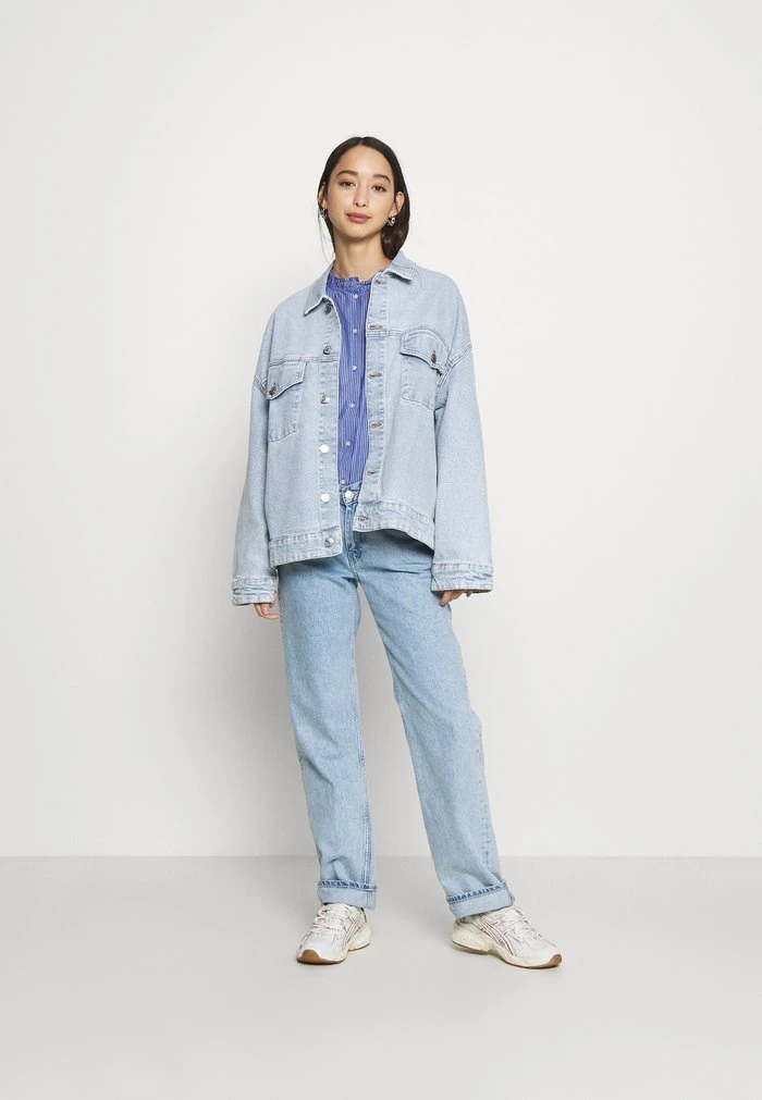 JDY BUBBLE LIFE FRILL LONG - Chemisier - Estate Blue/cloud Dancer 2 JDY BUBBLE LIFE FRILL LONG - Chemisier - Estate Blue/cloud Dancer – Image 2