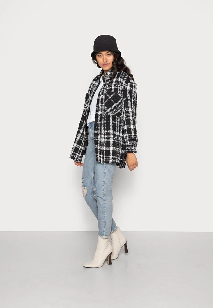 JDYGRACE SHACKET - Manteau Court - Black/white 2 JDYGRACE SHACKET - Manteau Court - Black/white – Image 2