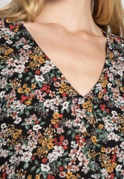 JDYPIPER V NECK - Blouse - Black/multi-coloured -JDY Soldes Magasin d7a5add5f2624f198371de780801b34e