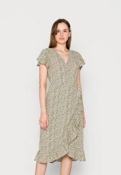 JDYLULU WRAP DRESS - Robe De Jour - Basil/cloud Dancer