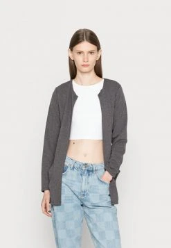JDYSAGA NEW LONG CARDIGAN - Gilet - Dark Grey Melange Detail:melange