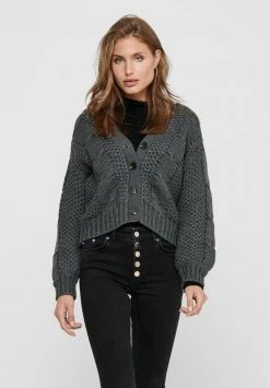 JDYJULIA CABLE CARDIGAN - Gilet - Dark Grey Melange