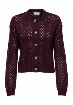 JDY STRICKJACKE STRUKTURIERTER - Gilet - Bordeaux
