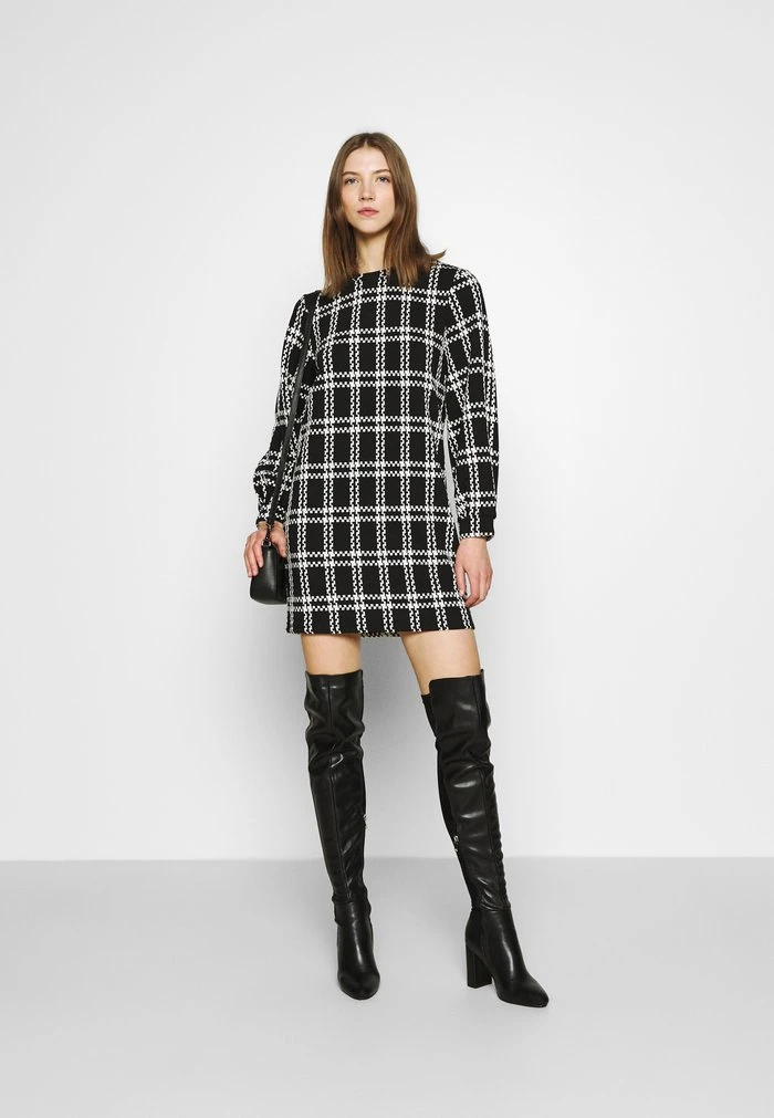 JDYDOVER CHECK DRESS - Robe En Jersey - Black/cloud Dancer 2 JDYDOVER CHECK DRESS - Robe En Jersey - Black/cloud Dancer – Image 2