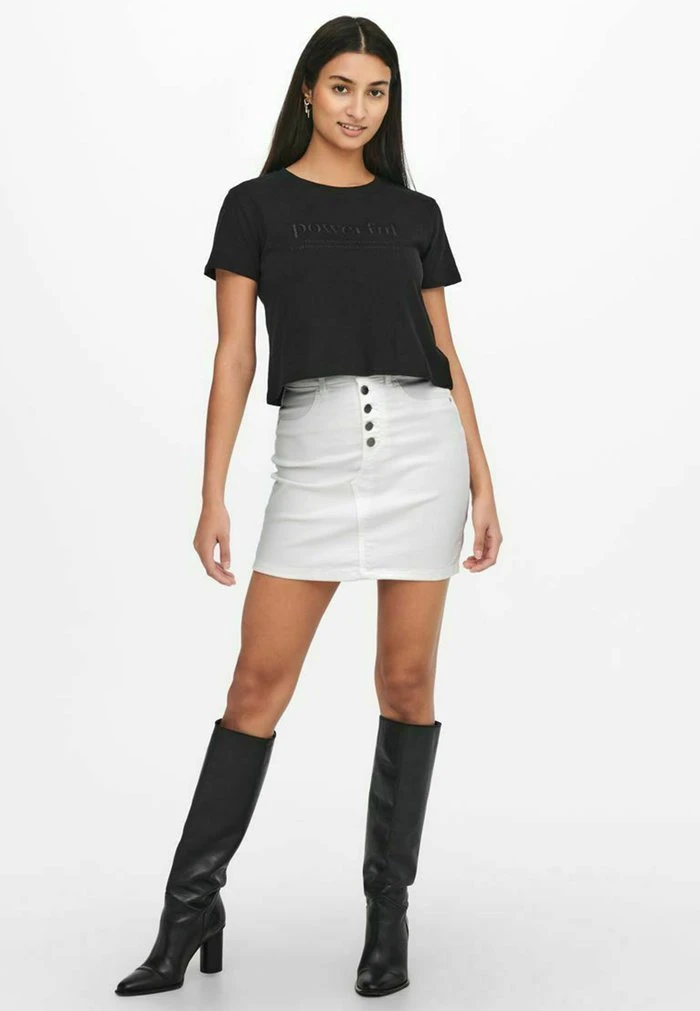 JDYLARA LIFE FLY BUTTON SHORT SKIRT - Minijupe - White 2 JDYLARA LIFE FLY BUTTON SHORT SKIRT - Minijupe - White – Image 2