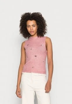 JDYNAT HIGH NECK VEST - Pullover - Blush Melange