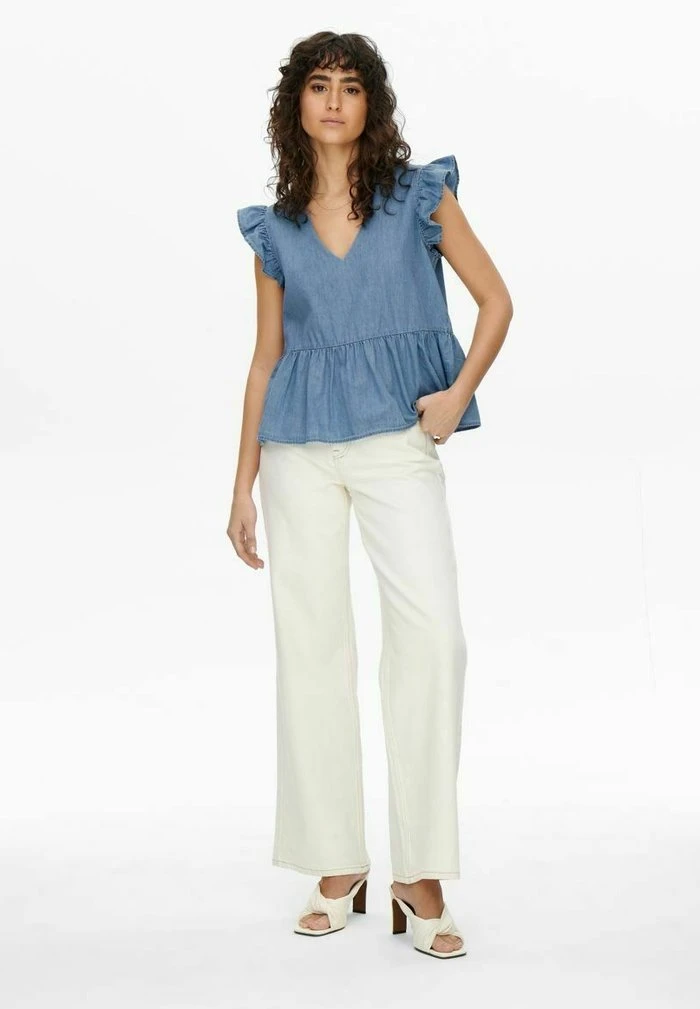 JDY RÜSCHEN - Blouse - Light Blue Denim 2 JDY RÜSCHEN - Blouse - Light Blue Denim – Image 2