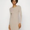 JDYPLUM ONECK BUTTON DRESS - Robe Pull - Simply Taupe