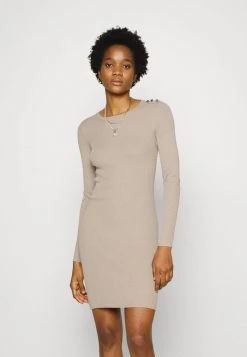 JDYPLUM ONECK BUTTON DRESS - Robe Pull - Simply Taupe