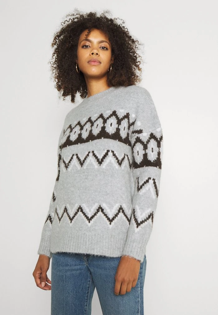 JDYSHANTEL - Pullover - Light Grey Melange/java/cloud Dancer 1 JDYSHANTEL - Pullover - Light Grey Melange/java/cloud Dancer