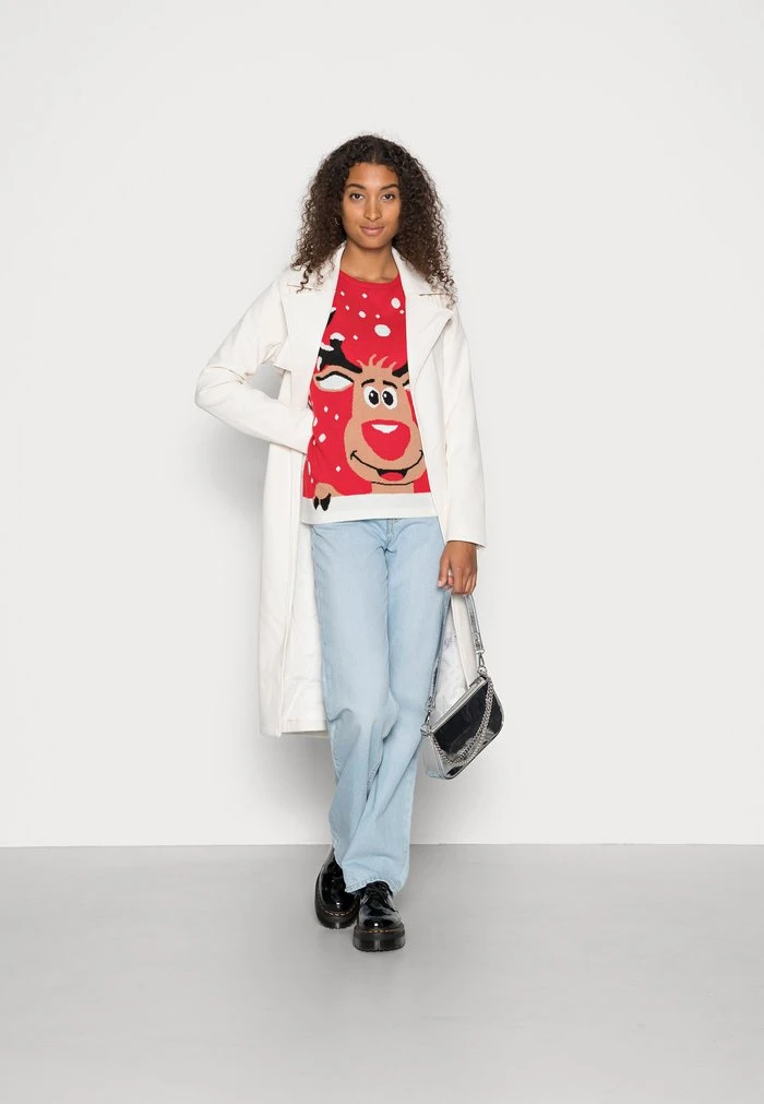 JDY LUCIA JACQUARD - Pullover - True Red 2 JDY LUCIA JACQUARD - Pullover - True Red – Image 2