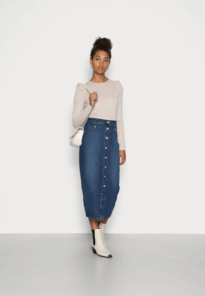 JDYNEWSANNA LIFE LONG SKIRT - Jupe En Jean - Dark Blue Denim 2 JDYNEWSANNA LIFE LONG SKIRT - Jupe En Jean - Dark Blue Denim – Image 2