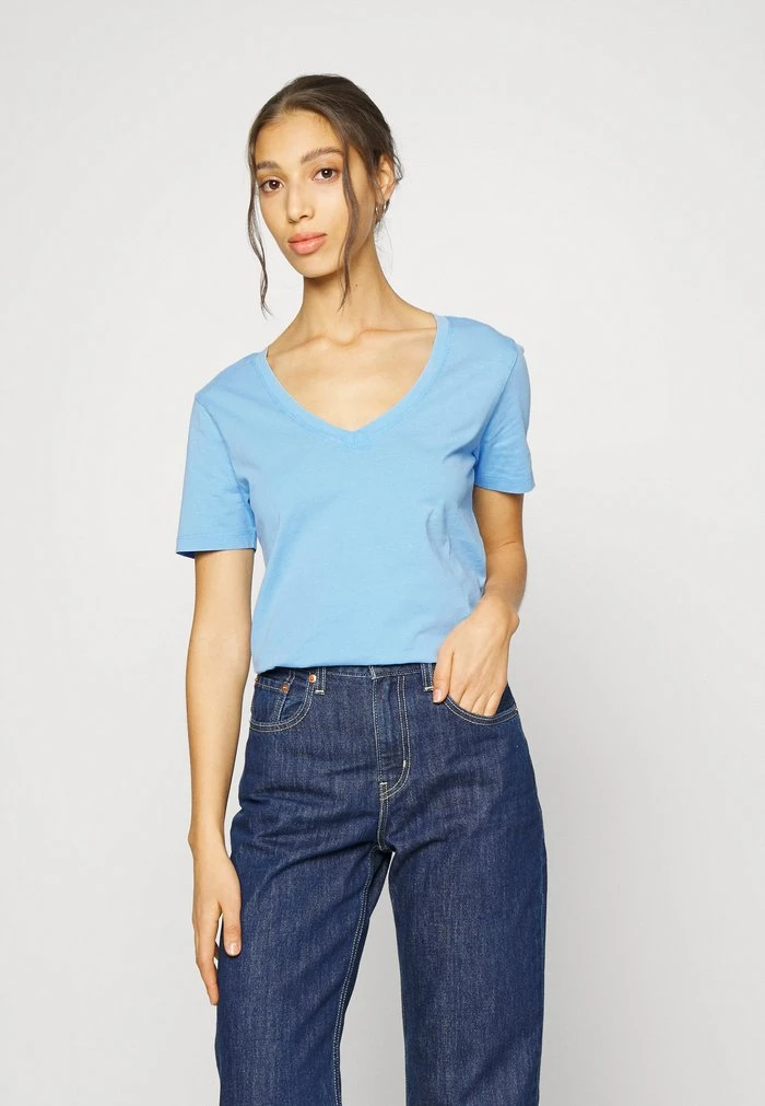 JDYFAROCK LIFE V NECK - T-shirt Basique - Della Robbia Blue 1 JDYFAROCK LIFE V NECK - T-shirt Basique - Della Robbia Blue