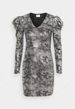 JDYMISSY PUFF SLEEVE DRESS - Robe Fourreau - Black/silver