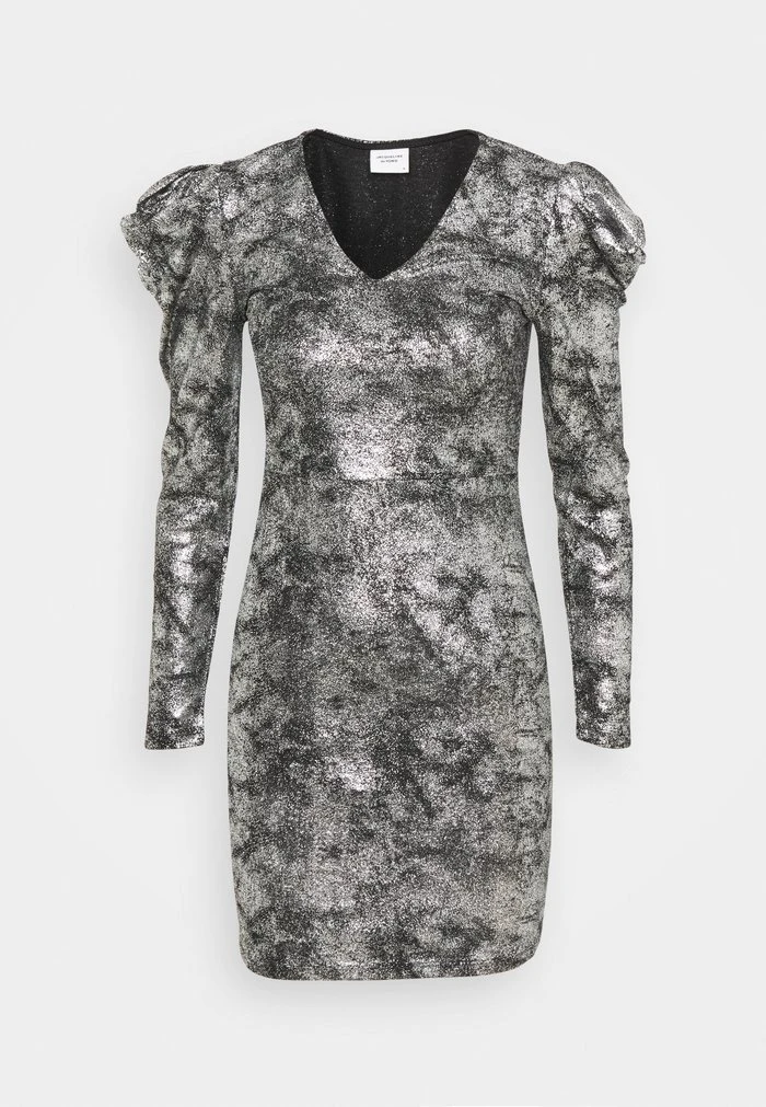 JDYMISSY PUFF SLEEVE DRESS - Robe Fourreau - Black/silver 1 JDYMISSY PUFF SLEEVE DRESS - Robe Fourreau - Black/silver