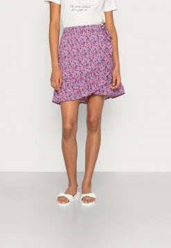 JDYMARIA SHORT WRAP SKIRT - Jupe Trapèze - Cloud Dancer/fuchsia Pink