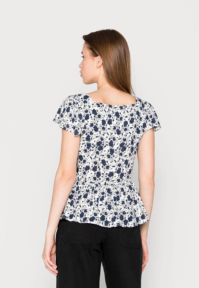 JDYSTARR LIFE CAP SLEEVE - Blouse - Cloud Dancer Blue Indigo 3 JDYSTARR LIFE CAP SLEEVE - Blouse - Cloud Dancer Blue Indigo – Image 3