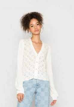 JDY LUCINDA V NECK CARDIGAN - Gilet - Cloud Dancer