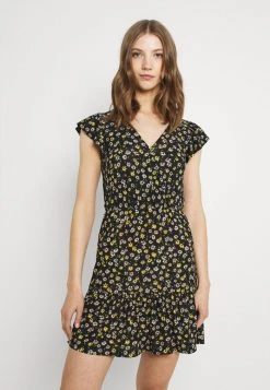 JDYGITTE SVAN CAPSLEEVE DRESS - Robe De Jour - Black /yellow