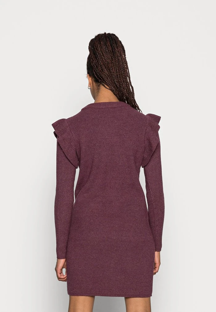 JDY WILLA FRILL DRESS - Robe Pull - Winetasting Detail Melange 3 JDY WILLA FRILL DRESS - Robe Pull - Winetasting Detail Melange – Image 3