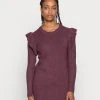 JDY WILLA FRILL DRESS - Robe Pull - Winetasting Detail Melange