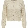 JDY STRICKJACKE STRUKTURIERTER - Gilet - Off-white